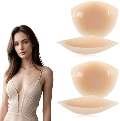 CIATBYYJ 2 Pairs Silicone Nipple Covers for Women, Adhesive Bobo Lift, Ultra-Thin Seamless Nipples Cover for Wedding Dress Tank Tops Strapless Tops, Invisible Boob Covers