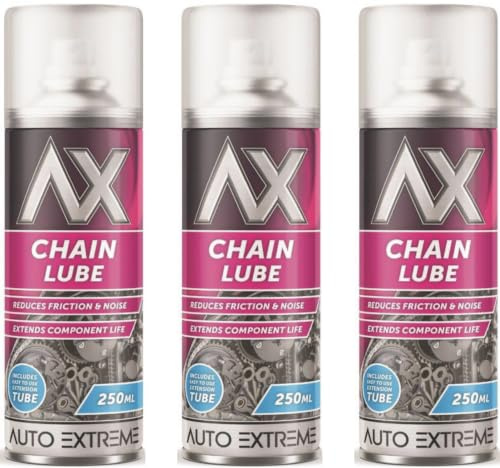 3 x Motorcycle Chain Lube Bike Chain Oil, Lubricate Oil Fluids Spray Cans for Motorbikes, Bikes, Bicycles, Squirt Chain Lube, 250ml