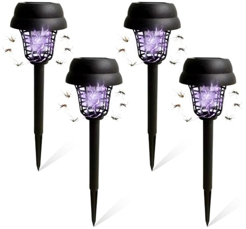 4pcs Anti - Mosquito Solar, Lámpara Anti - Mosquito Exterior, Anti - Mosquito con Dos Modos, Lámpara Anti - Mosquito para Jardín de la Corte Trasera de la Casa