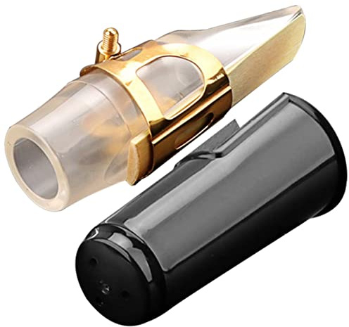CATIEBYE Altsaxophon Mundstück Satz Mit Metall Ligatur Und Kappe Robuster Saxophon Zubehör Für Präzise Intonation Und Verbesserten Klang