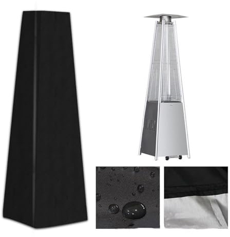 STGBCST Housse de protection en polyester pour chauffage extérieur, protection contre les intempéries, 53 x 61 x 220 cm Noir