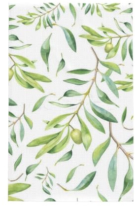 GRatka Impresión artística de Olivo con Hojas Verdes,Paños de Cocina absorbentes con diseño de gofre, 41 x 66 cm
