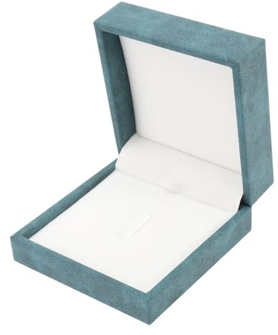 MUCKLILY Caja de Broches Compacta de Franela y Pu Azul para Presentación | Organizador Delicado y Ligero, Contenedor para Joyas, Adecuado en Boda y Cumpleaños, Estilo Creativo