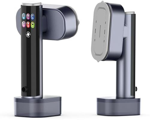 Plancha Ropa Viaje,Plancha Vertical Vapor 2 en 1 con Depósito 200ml y 5+1 Modos de Vapor Calentamiento 1200W de 15s Guante De Planchado Mini Plancha Ropa de Vapor Rotativa para Viajes y Hogar