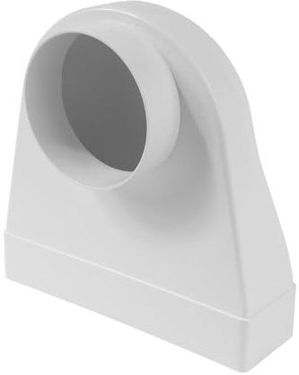 Repa Market Connettore rettangolare a 90°, 204 x 60 mm, per tubo di ventilazione rotondo, 100 mm, in plastica ABS, per riscaldamento, raffreddamento, canale piatto, condotto di ventilazione rotondo