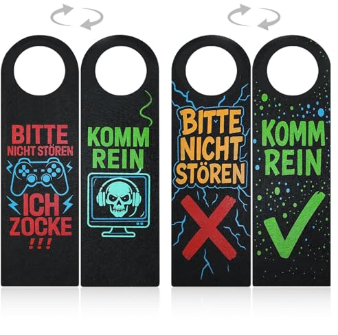 2 Stück Bitte Nicht stören, Ich Zocke Oder Komm rein Türhänger, Türschild Bitte Nicht Stören für 11 12 13 Jährigen Jungen mit Metallverstärkung Coole Sachen für Jungs Gaming Zubehör Zimmer Deko