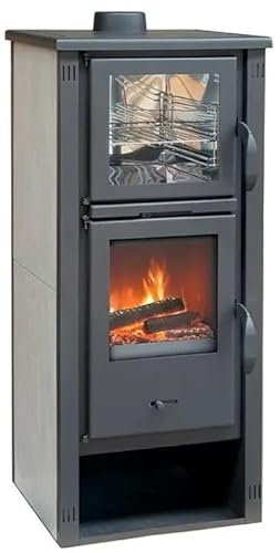 Estufa de Leña de Acero con Horno FORNO M de 5,4 kW y Salida Superior de 120 mm