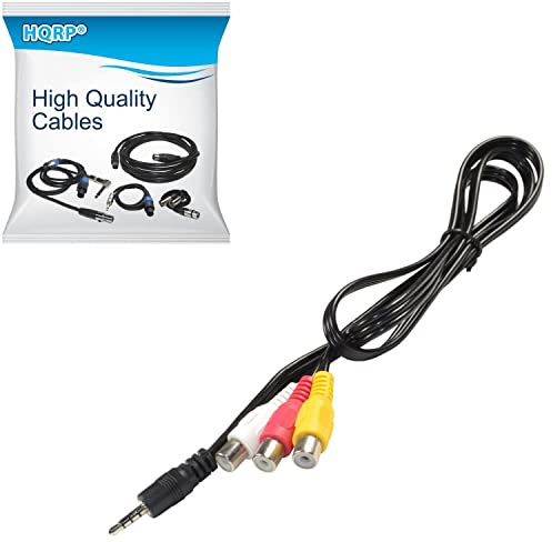 HQRP AUX 1/8 (3.5mm) Male to 3 RCA Female Cable Compatible with Pioneer CD-RM10 Replacement fits Pioneer AVIC-D3, AVIC-X3, AVH-P5900DV headunit