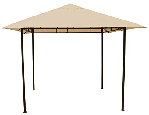 GRASEKAMP Qualität seit 1972 Antikpavillon Amalfi Flex 3 x 3 m Beige Gartenpavillon Partyzelt