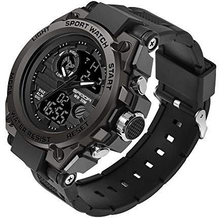 AIMES Men's Watches Outdoor Sports Waterproof Military Watch Date Multi Function Tactics Electronic Army LED Stopwatch Digital Aanalog Watches