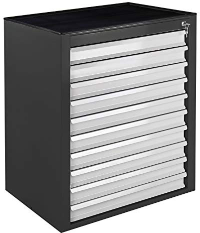 ADB Schubladenschrank Mammut 10 SL Maxi RAL7016/7035, aus Metall, für die Werkstatt als Werkzeugschrank, Hergestellt in der EU