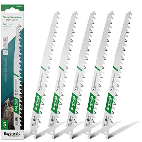 5x Bayerwald Werkzeuge Säbelsägeblatt Länge - 230 mm | Schnittlänge - 210 mm | Universeller Einsatz | Grober, schneller Schnitt