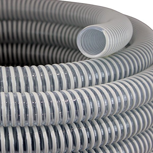GT Market Saugschlauch/Druckschlauch, Ali-Flex, Durchmesser 32 mm, Länge: 25 m, Weiss/Transparent