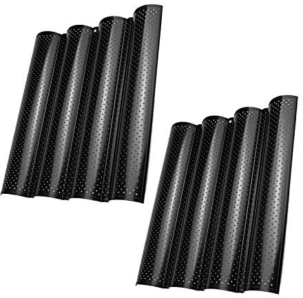 tooloflife Baguette - Bandeja perforada para hornear (antiadherente, para 4 baguetes)