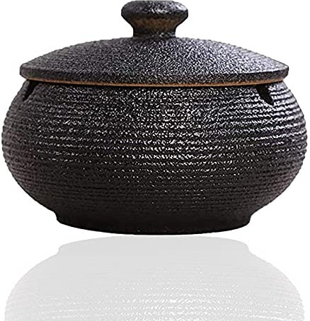 Posacenere da Esterno da Tavolo Antivento, Posacenere Chiuso in Ceramica con Coperchi, Porta Cenere Sigarette per Esterno Interno Casa Ufficio Balcone