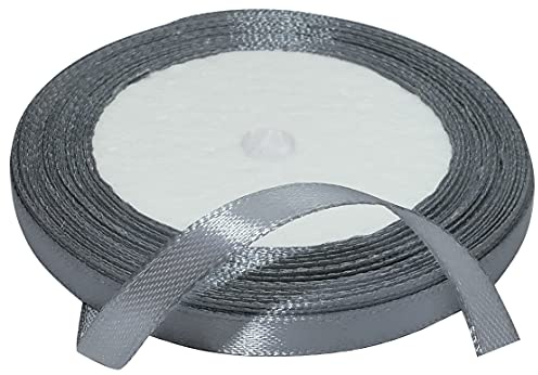 AERZETIX - C50503 - Satinband dekorativ glänzendes - 6mm x 22 meter - dunkelgrau - kreative projekte nähkunst geschenkverpackung zur geburtstagsfeier