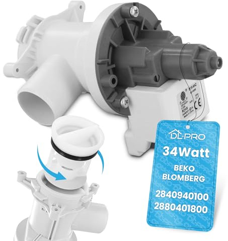 DL-pro Ablaufpumpe für Beko Blomberg Arcelik 2840940100 2880401800 HANYU Magnetpumpe 34W mit Pumpenkopf und Sieb Entleerungspumpe für Waschmaschine Abwasserpumpe Laugenpumpe
