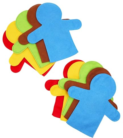 Felt hand puppets | style & decorate | Pack of 10 puppets | Assorted colours
