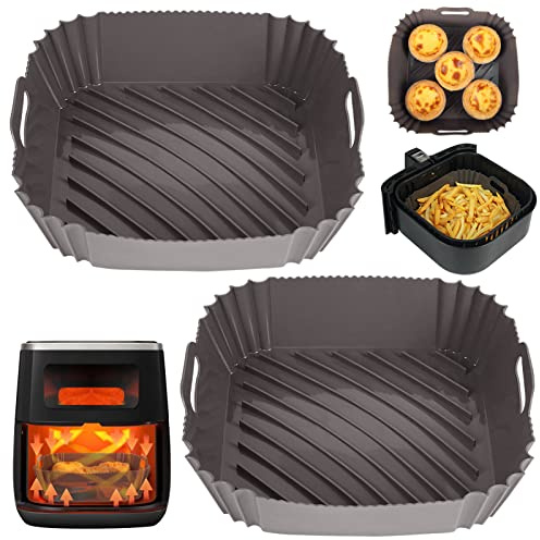 BYKITCHEN 2PCS Silikon Backform für Ninja PRO 4.7L/Cosori 5.5L/Turboblaze 6L Heißluftfritteuse, Silikonform für Air Fryer, Zubehör für Cosori XXL 6.2L/Princess/Philips/Tefal