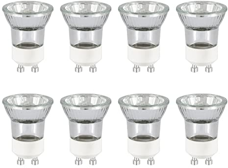 Caldarax 8 Pack Mini GU10 35W Halogen Spotlight Bulb Dimmable, Warm White 2800K, MR11 Halogen Reflector Lamps, AC 230V, 360LM, Beam Angle 45° Spot, for Lava Lamp, Track Lights, Recessed Lights