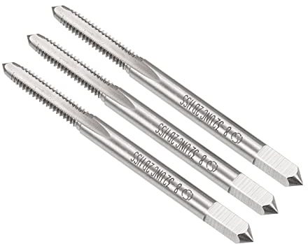 CoCud Filettatura Fresatura Maschi, 8#-32 UNC Filettatura 2B, Alta Velocità Acciaio Macchina 3 Dritto Flauto Vite Filettatura Utensile - (per Maschiatura Perforazione Macchina), 3 pz