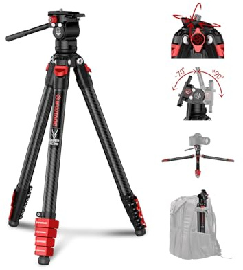 IFOOTAGE 55.12 Carbon Fiber Tripod Gazelle Car,with Mini Ball Head, 2.9lbs,Max. Height 59”,TC3B+K3
