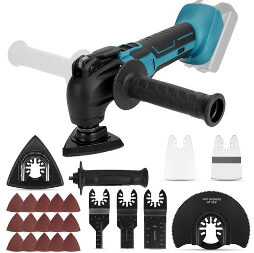 Outil Multifonctions Oscillant Pour Makita 18v Batterie,6 Vitesses Réglables, Pour Racler, Couper, Polir Couper Avec 23 Accessoires