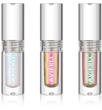 EnMart 3 Stück Flüssiger Lidschatten, Metall Multichrome Liquid Eyeshadow, Langanhaltende Holografische Farbwiedergabe Glitter Lidschatten, Langlebiges Wasserdichtes Augen Make-up für Halloween Party