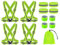 Hitopin 4PCS Seguridad Chaleco Reflectante Moto+4PCS Bandas Reflectoras+4PCS Brazalete Reflectante, Ajustable Visibilidad Alta Chaleco Reflectantes con Bolsa, para Correr,Senderismo,Ciclismo,Carreras