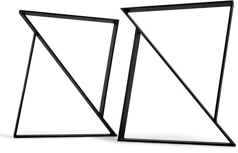 ModernLOFTart Tischbeine Metall Tischkufen 2 Stück - Tischgestell Metall aus 1cm Dickem Flachstahl Gefertigt - Tischfüße für Esstisch, Schreibtischbeine, Konferenztisch Füße