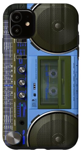 Boombox Throwback Music Stereo Ghettoblaster, Blau Hülle für iPhone 11