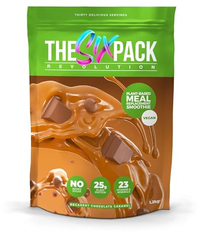 The Six Pack Revolution Vegan Meal Replacement Shake – Chocolate Caramel – 1.2kg, 30 SERVINGS – 25g Protein – Gluten Free – No Added Sugar – Fibre & Vitamins – Plant Fuel for Strength & Energy