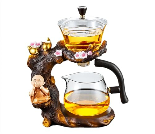 KALWEL, Théière magnétique, service à thé automatique, ensemble à thé en verre Kung Fu, théière magique, ensembles de thé Kungfu, ensemble à thé automatique en verre, théière magnétique de luxe pour