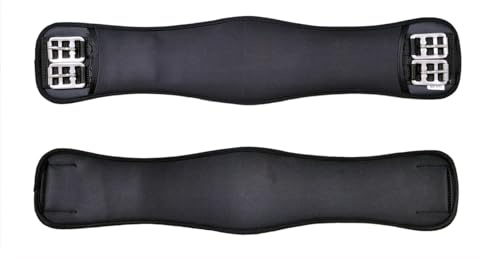 Preto Sottopancia sintetica con memory foam, elastico su entrambe le estremità, anatomico sottopancia per cavallo, anti-sfregamento e anti-gallo, con comfort completamente ammortizzato, forma