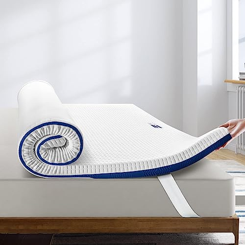 BedStory 7 cm Doppelbett-Topper 140 x 190 cm, Memory-Schaum, kühlend & atmungsaktiv, abnehmbar & waschbar, weiß