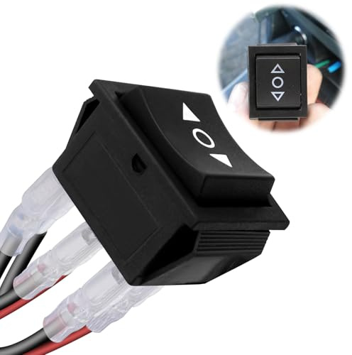DPDT Wippschalter 6 polig 3 Position 10A 12V Momentan | Polarer Umkehrschalter 3 Position Ein-Aus-Ein mit Kabel, 110-220V für Auto, Boot, Motor - Robust, langlebig