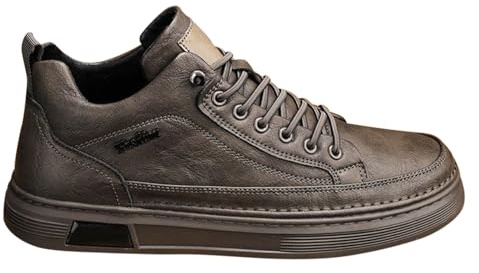 Baskets Homme Plates Mode Cuir Lacets Montante Chaussures de Sport Extérieur Antidérapant léger Confortable Tendances Fitness Sneakers Chaussures Décontractée