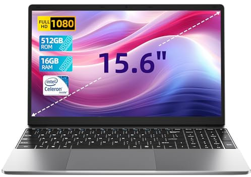 jumper 15.6 inch Laptop, 512GB SSD 16GB DDR4 Laptops, 1080p FHD IPS Display Notebook, Quad-Core N5095 Processor(up to 2.9GHz), USB3.0, 2.4/5G WiFi, Dual Stereo Speakers, Keyboard Film UK.
