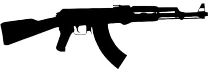 AK47 Assault Riffle Vinyl Wall Art Decal Sticker Garage Wall Tattoo Home Decor Bedroom Boys Wallpaper Modern Military Small - 14x42cm