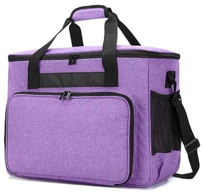 GREOPE Borsa da viaggio portatile per macchina da cucire, 42 x 26 x 33 cm, impermeabile, con kit di accessori, Viola, Portatile