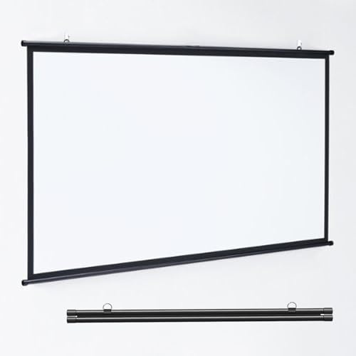 Manual Pull-Down Projector Screen, Roll-Down Retractable Manual Projection Screen, Hanging Projector Curtain, 4:3/16:9 Portable Projector Screen Indoor Outdoor - Home Theater Office Education(16:9,72