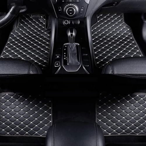 yuluxlh 4Pcs Auto FußMatten für OPEL Corsa 2004-2009, Leder Auto Fussmatten wasserdichte rutschfeste Automatte Allwetterschutz Teppiche Zubehör,C-Black beige