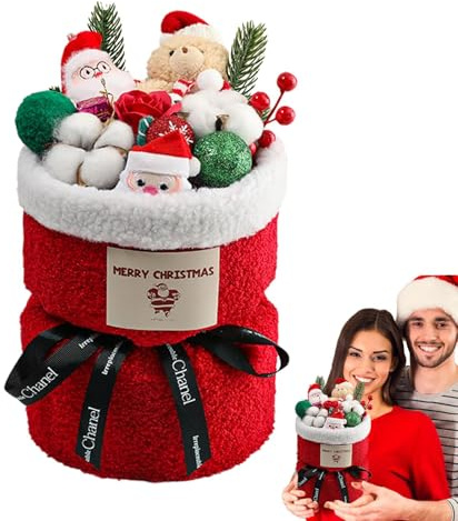 Weihnachtspuppenstrauß, Bärenblumen-Dekorationen, Weihnachts-Bär-Blumenstrauß, Weihnachtsdekorationen für Thanksgiving, Weihnachten, Neujahr