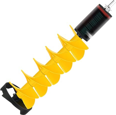 AXGCAA Eisbohrer, 8 Zoll Nylon-Eisbohrer mit Zentrierspitze, 75 cm Langer Eisbohrer mit Schutzhülle aus PE-Material, verbesserter schwimmender Wasserbohrer, zum Eisfischen, Eisloch Graben(Yellow)