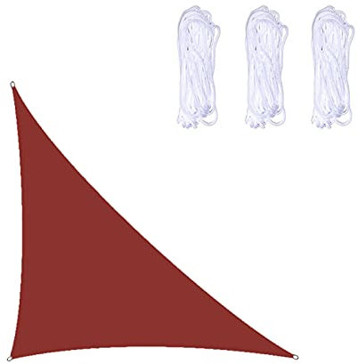 Tenda parasole a vela impermeabile per esterni, 4 x 4 x 5,7 m, triangolare, con panno ombreggiante, per patio, cortile, giardino
