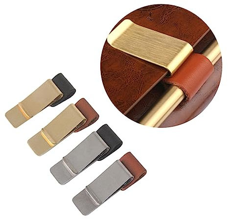 STOBOK 4stücke Stifthalter Aus Metall Und Pu-leder Mit Messing-clip Und Bleistiftclip Vintage-stil Für Tagebuch Und Notizbuch Spiral-clip Für Lose