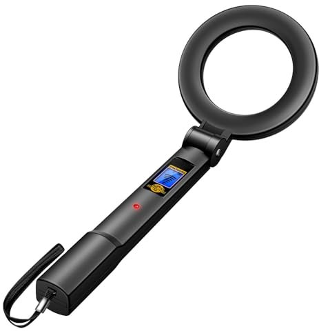 Detector de Metales de Mano Plegable, Detector de Metal portátil de 360 ​​° de escaneo, alertas de Sonido y vibración | Alta sensibilidad
