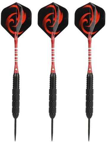 Dartset 3 st/pack 24 g dartspets metallspets halkskydd flygning professionella lättviktspilar för darttavla hemma bar, darttillbehör, dartspets, dartaxel, dartflyg (röd)