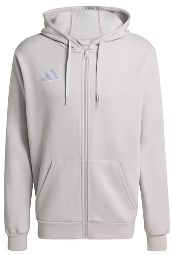 adidas Herren Entrada26 Full Zip Hoodie Sweatshirt, Team Light Grey/White, L