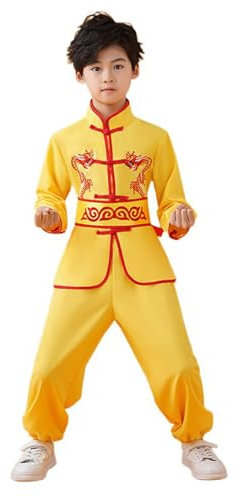 1 vêtement pour garçon et fille - Costume chinois - Uniformes - Arts traditionnels - Costume de citrouille pour adulte, jaune, 11-12 ans